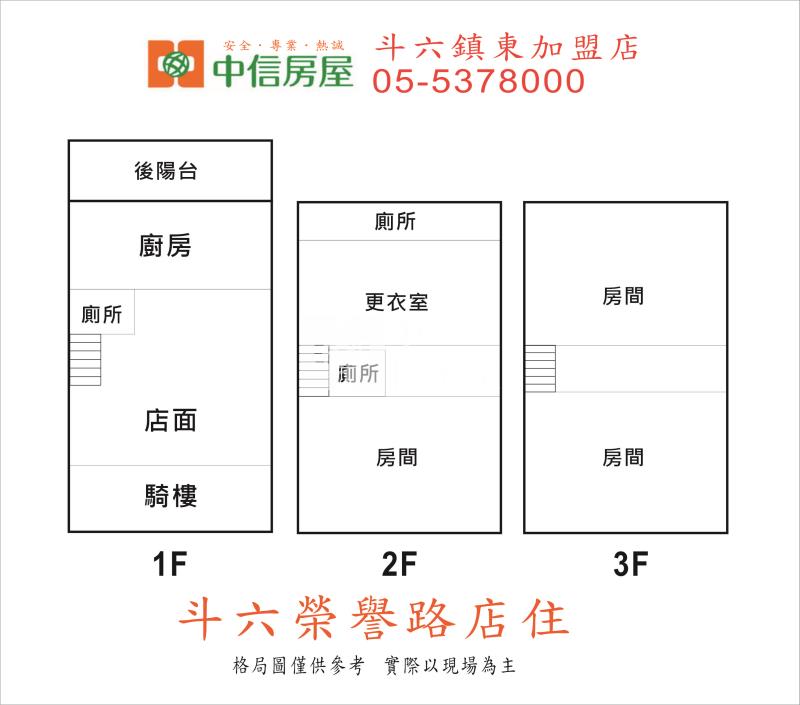 斗六榮譽路店住房屋室內格局與周邊環境