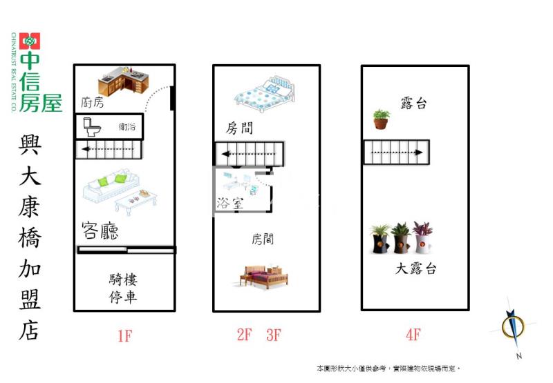 大肚夜市邊間透天房屋室內格局與周邊環境