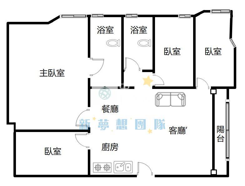 【新夢想】竹仁市場低總價大4房房屋室內格局與周邊環境