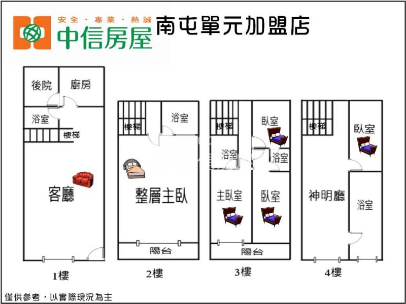 朝陽科大*邊間*大地坪美墅房屋室內格局與周邊環境