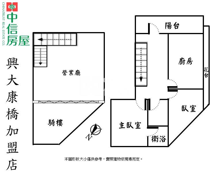 美村商圈健康公園大坪數1+2樓店房屋室內格局與周邊環境