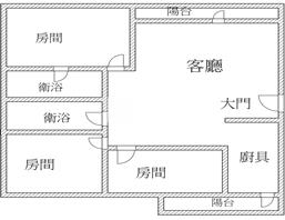 建國美3房江坡庭園5樓房屋室內格局與周邊環境