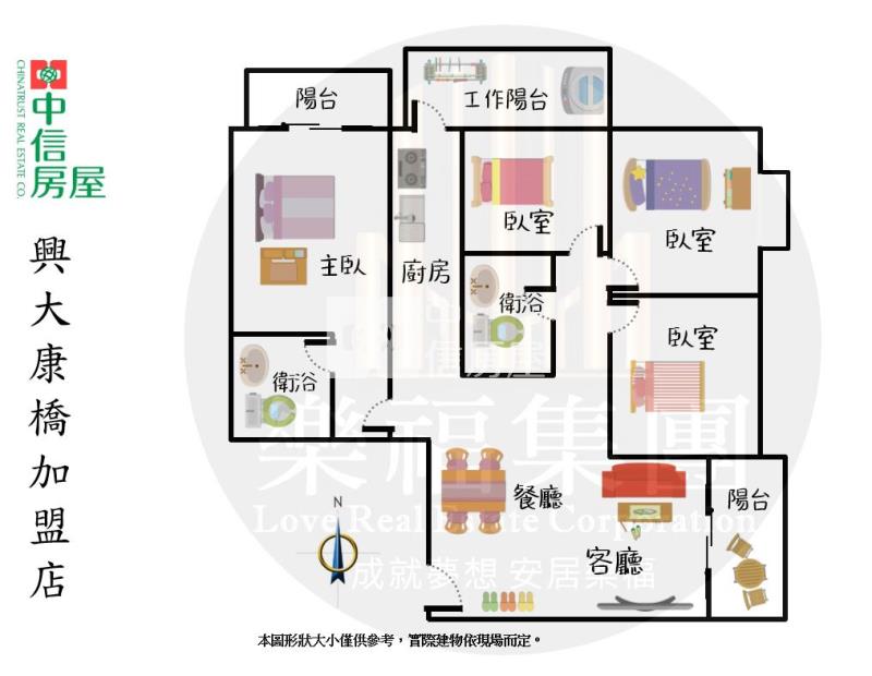 好事多榮興商圈直接入住四房休旅車位美景房房屋室內格局與周邊環境