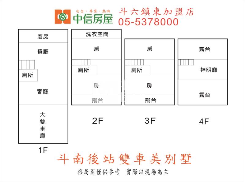 斗南後站雙車美別墅房屋室內格局與周邊環境