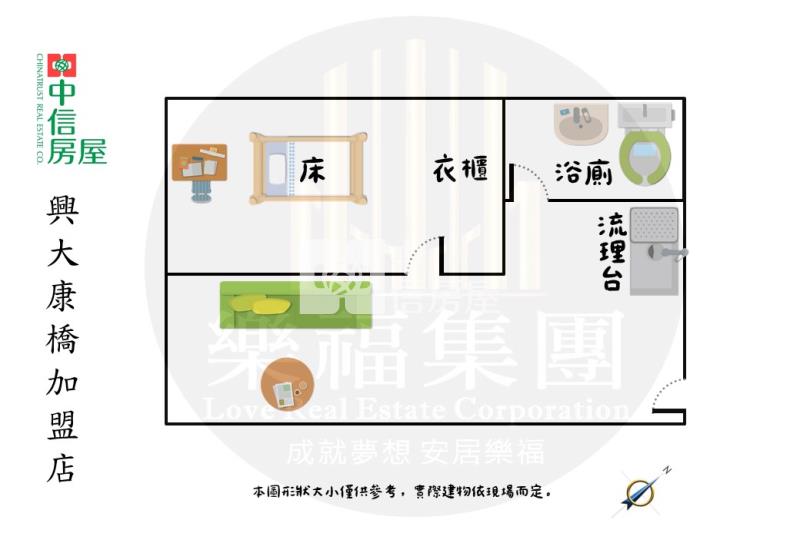一中商圈水電更新全新設計低總價電梯正一房一廳E房屋室內格局與周邊環境