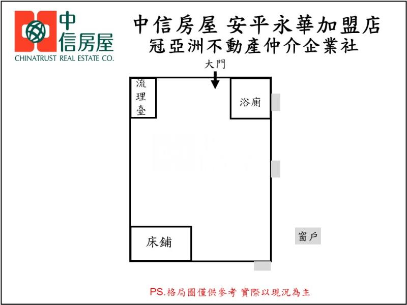 安平雙采角間套房房屋室內格局與周邊環境