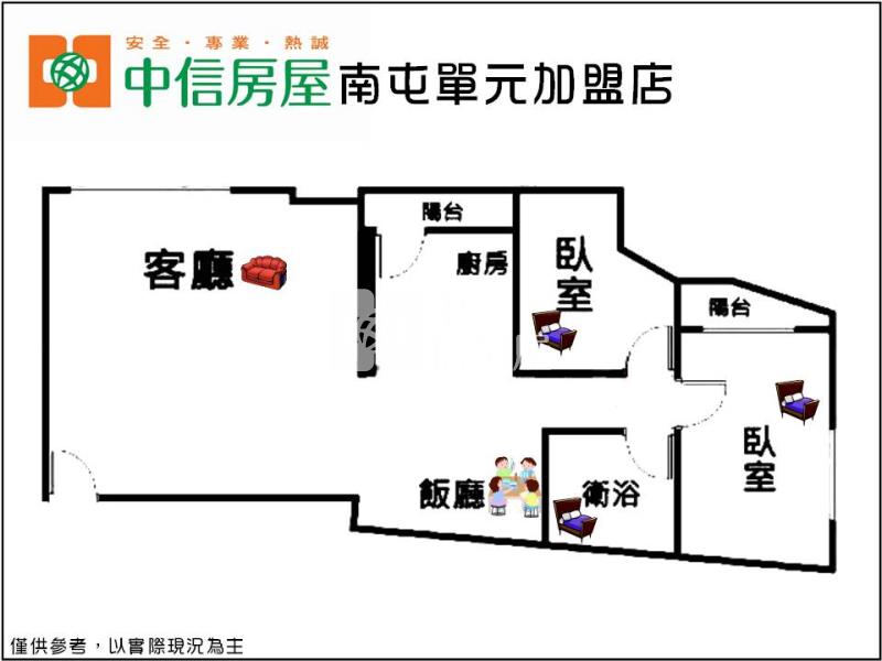 重慶國小溫馨美2房房屋室內格局與周邊環境