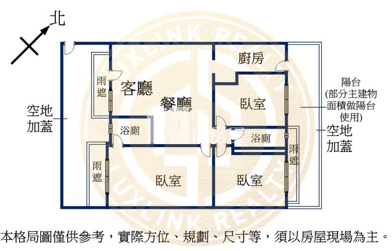 捷運晶美一樓庭院房屋室內格局與周邊環境