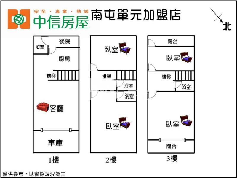 大里塗城商圈全新3樓透天房屋室內格局與周邊環境