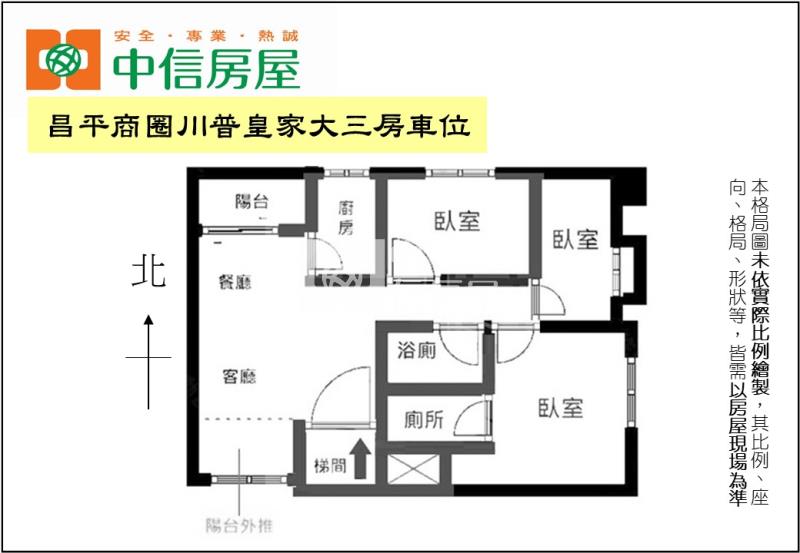 昌平商圈川普皇家大三房車位房屋室內格局與周邊環境