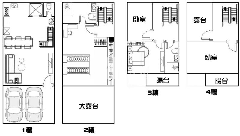大灣國中~面寬雙併~透天車墅房屋室內格局與周邊環境