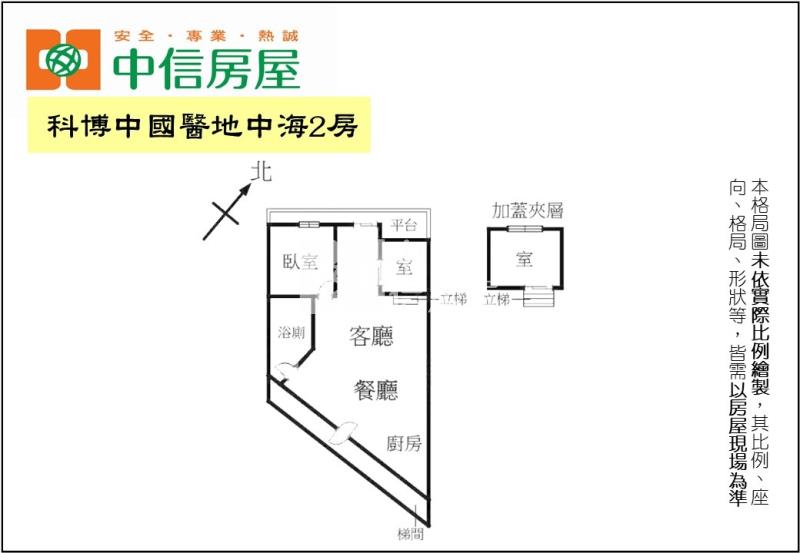 科博中國醫地中海2房房屋室內格局與周邊環境