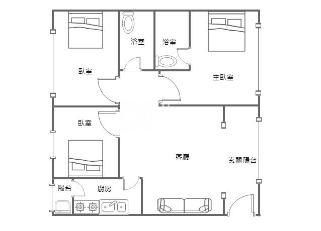 好客名家-逢甲大學|大三房車位房屋室內格局與周邊環境