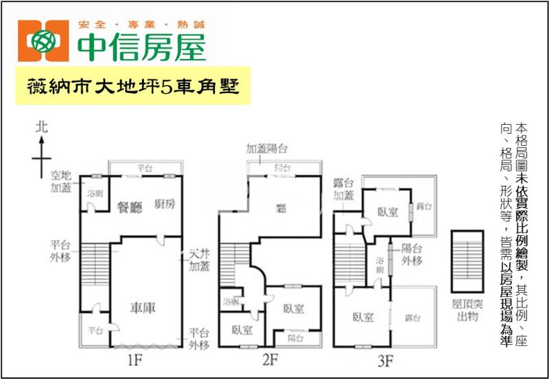 薇納市大地坪5車角墅房屋室內格局與周邊環境