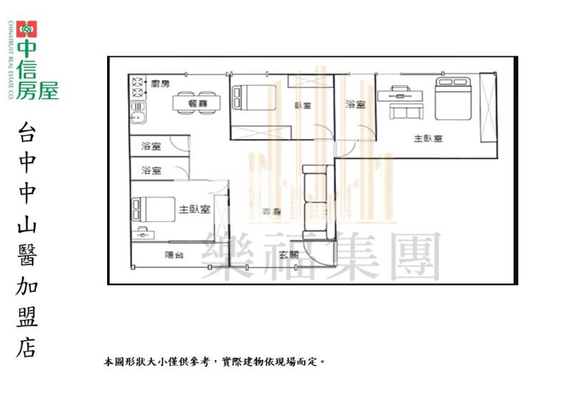 中山醫單坪20萬建坪72坪大3房裝潢戶房屋室內格局與周邊環境