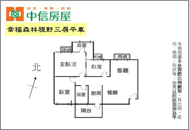 幸福森林視野三房平車房屋室內格局與周邊環境