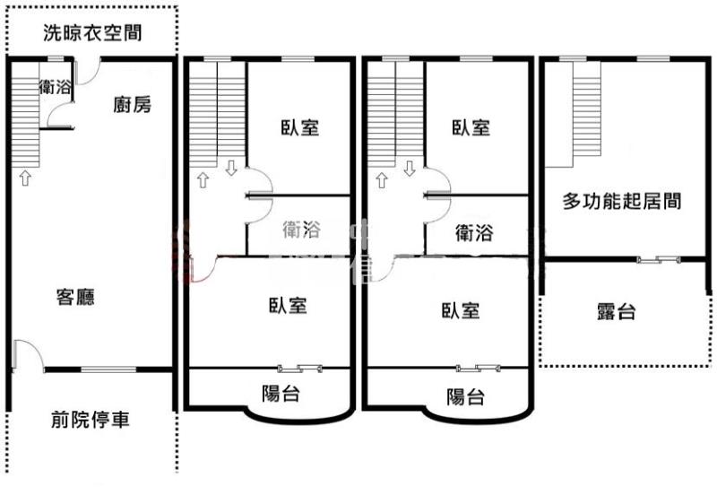 後火車站前院停車透天(自由天地)房屋室內格局與周邊環境