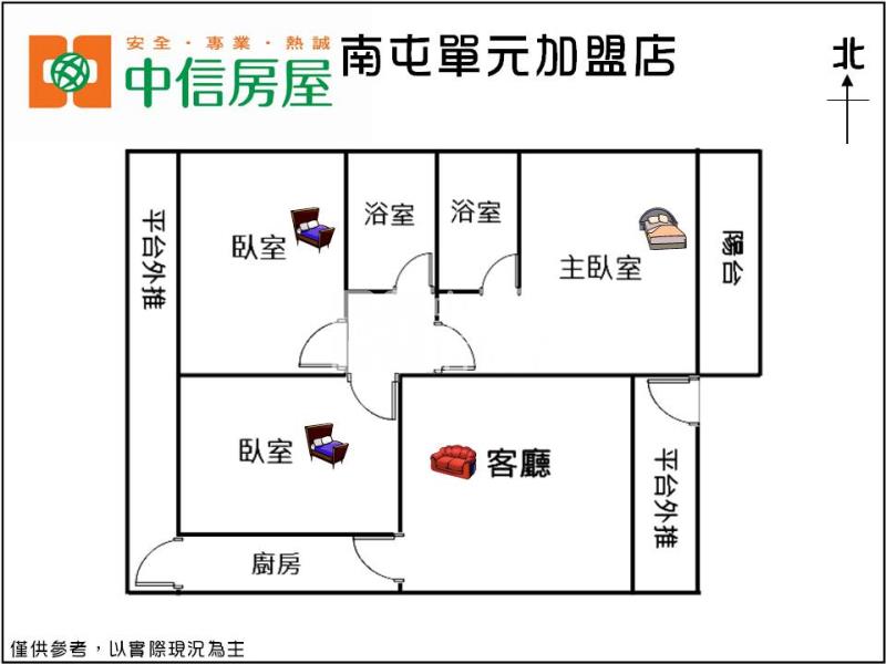 樹德商圈*免整理*3房+車位房屋室內格局與周邊環境