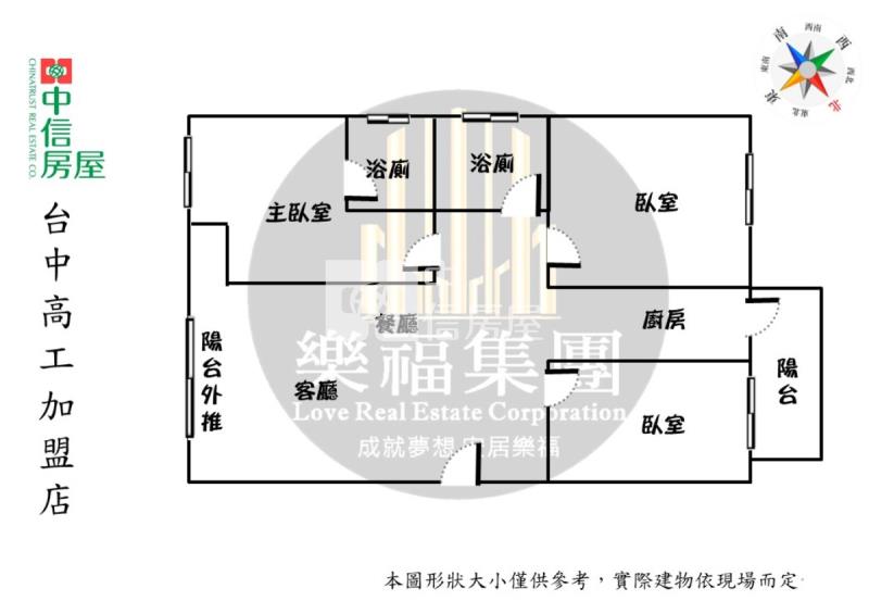 綠野河畔次頂樓視野三房車位房屋室內格局與周邊環境