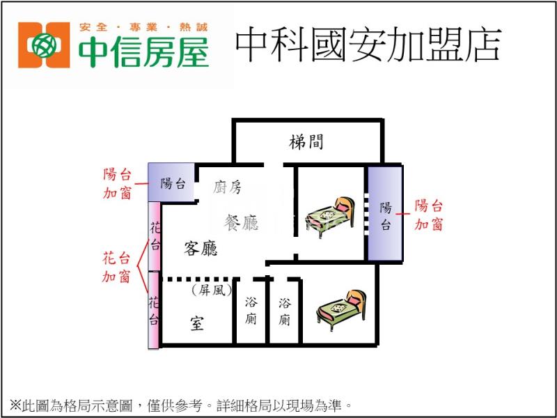 中科面東海牧場三改二有車位房屋室內格局與周邊環境