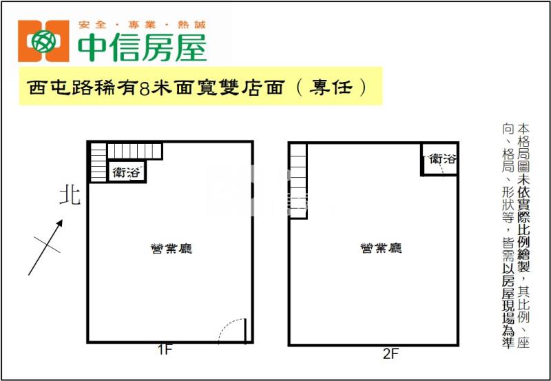 西屯路稀有8米面寬雙店面(專任)房屋室內格局與周邊環境