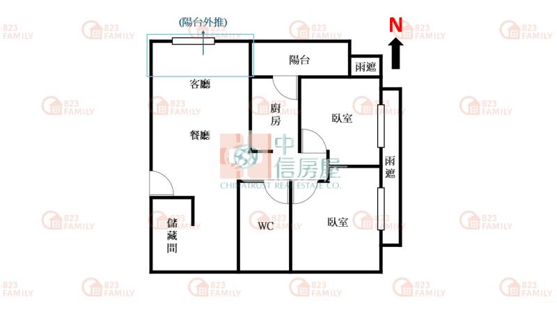 旱溪夜市震後精美二房房屋室內格局與周邊環境