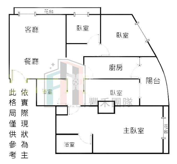 【豐禾】南崁台茂旁全新整理美4房車房屋室內格局與周邊環境