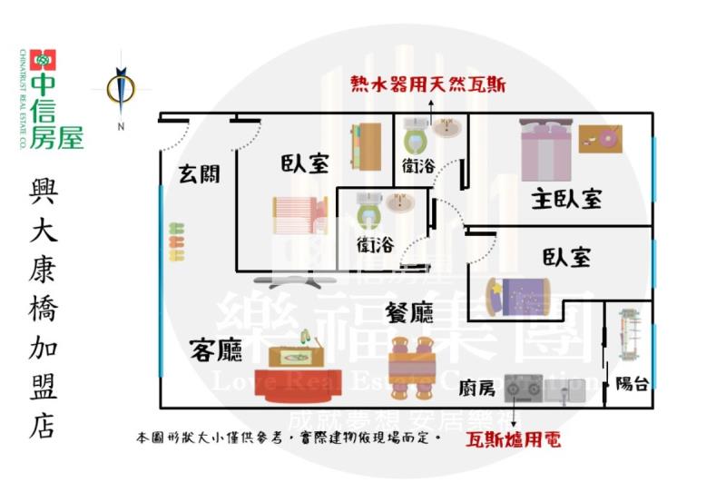 民俗公園美3房直達車位房屋室內格局與周邊環境