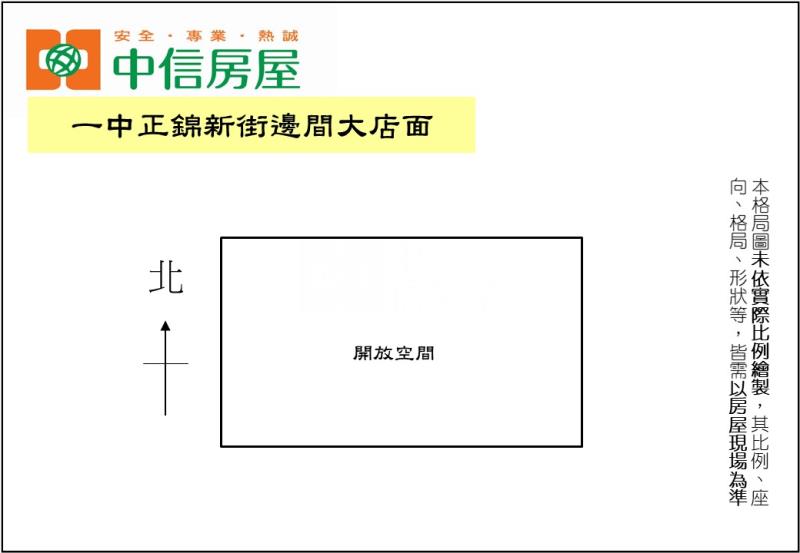 一中正錦新街邊間大店面房屋室內格局與周邊環境