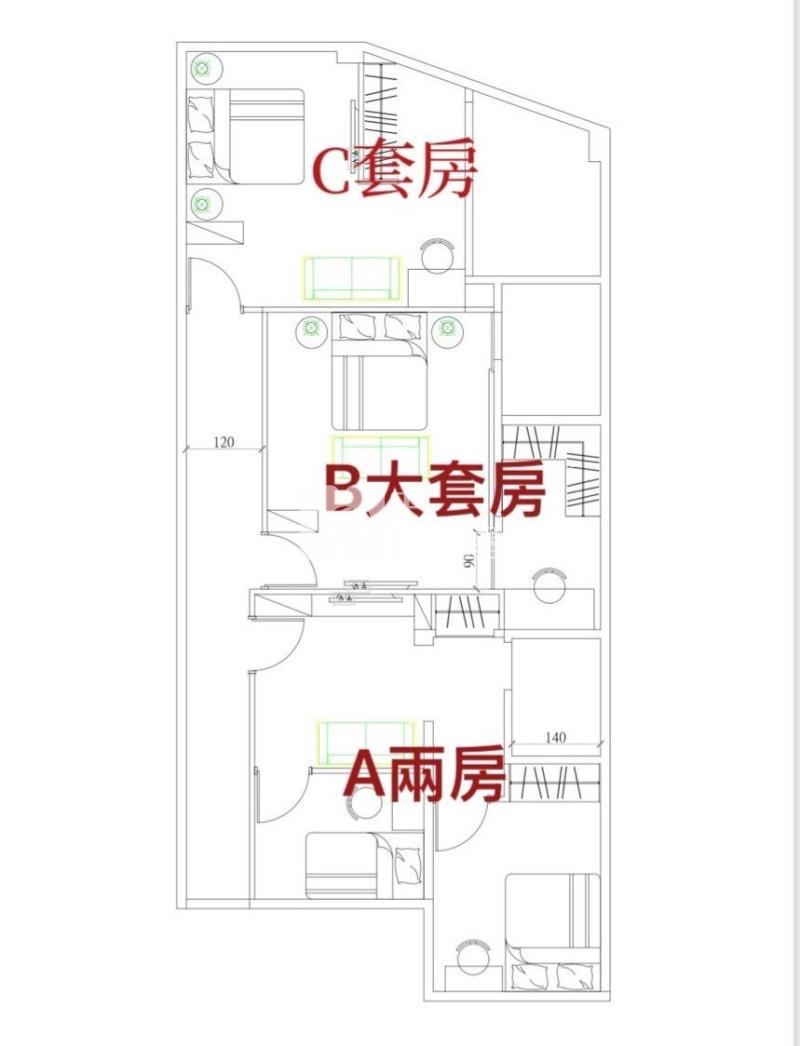 【安家】桃園觀光夜市高投報雙套房+大兩房房屋室內格局與周邊環境