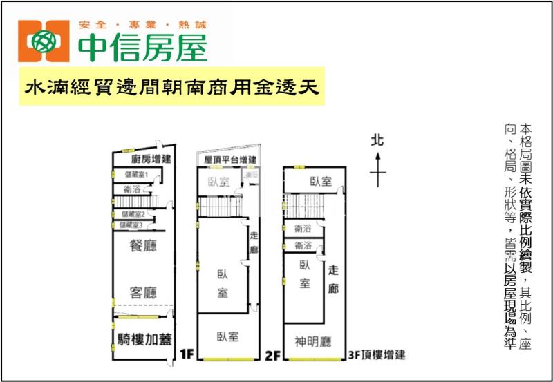 水湳經貿邊間朝南商用金透天房屋室內格局與周邊環境