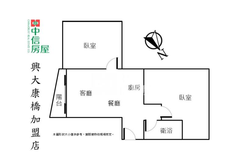 中華商圈柳川旁電梯2房E房屋室內格局與周邊環境