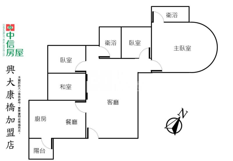 中山醫大坪數3+1房平車房屋室內格局與周邊環境