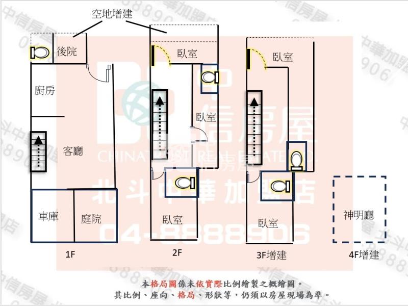 員林市6米面中庭車墅房屋室內格局與周邊環境