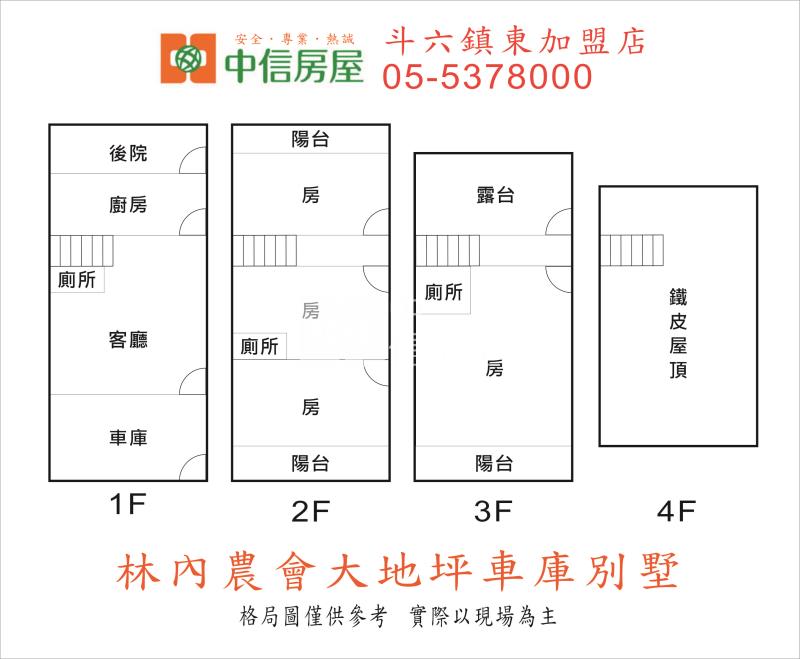 林內農會大地坪車庫別墅房屋室內格局與周邊環境