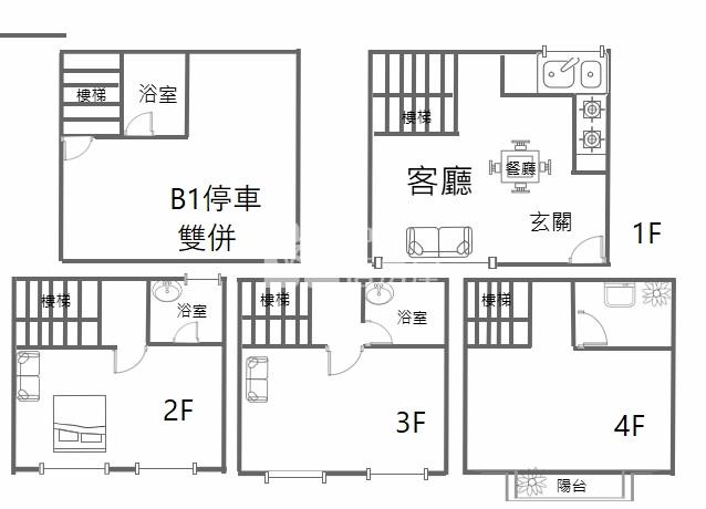 【崇德哈哇e】14期旁｜新漢神商圈｜美別墅｜可停雙車房屋室內格局與周邊環境