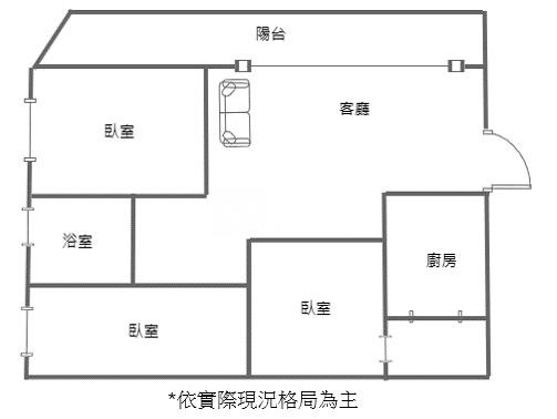 新明國中低總價邊間3房二樓美寓房屋室內格局與周邊環境