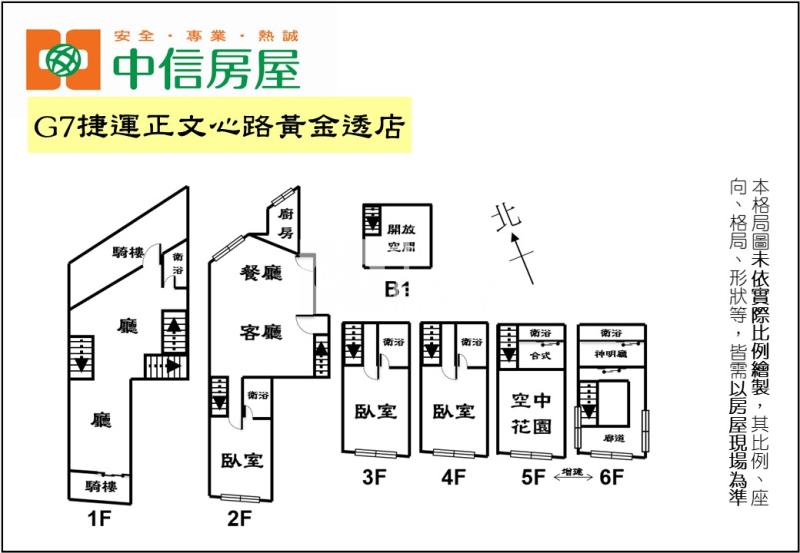 G7捷運正文心路黃金透店房屋室內格局與周邊環境