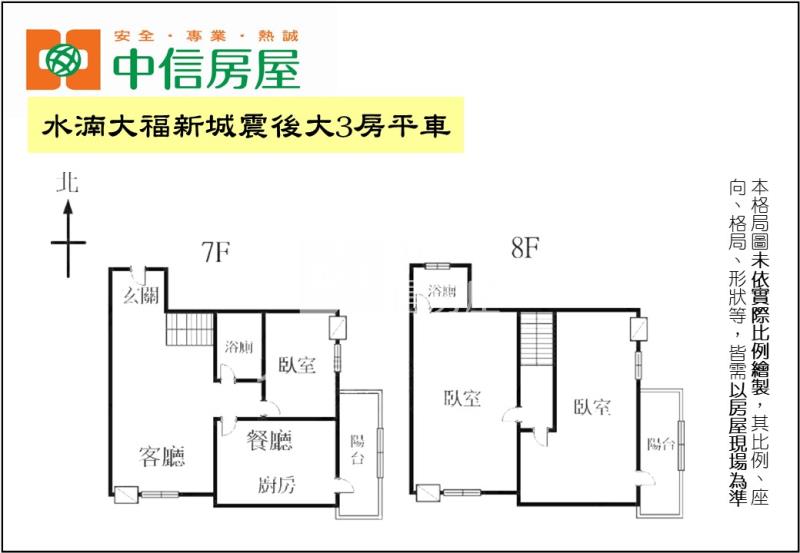 水湳大福新城震後大3房平車房屋室內格局與周邊環境
