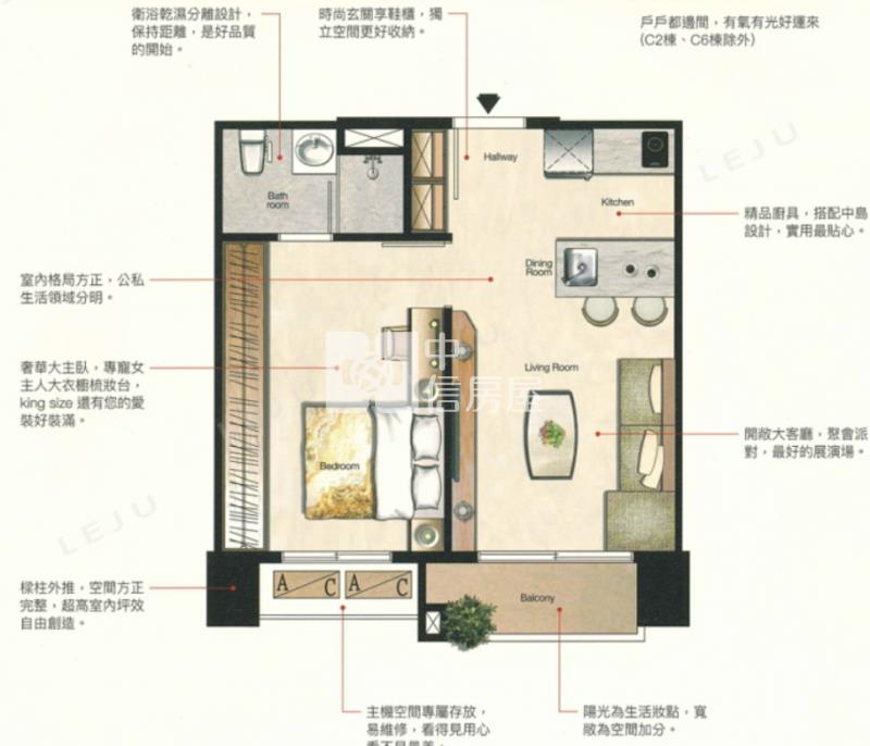 【安家】A19青茵悅一房一廳房屋室內格局與周邊環境