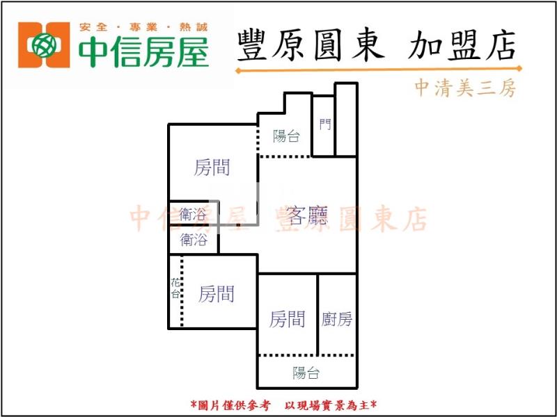 中清美三房車房屋室內格局與周邊環境