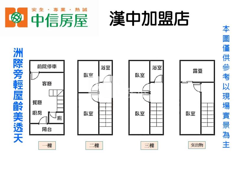 洲際旁輕屋齡美透天房屋室內格局與周邊環境
