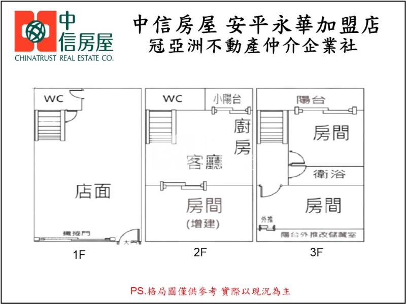 建平七街美樓店1-3F房屋室內格局與周邊環境