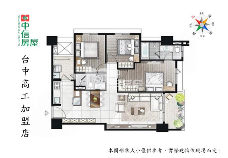 中山醫6年屋高樓層大三房+B1平車美屋房屋室內格局與周邊環境