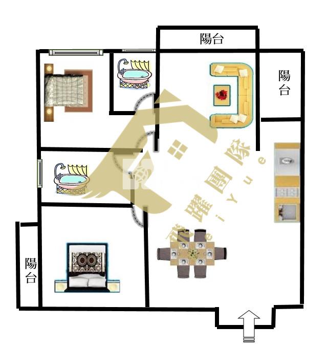 中壢富旺美裝潢兩房雙衛+車位房屋室內格局與周邊環境