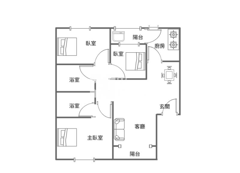 平鎮獅子林*全新裝潢三房社區美寓*24H物業管理房屋室內格局與周邊環境