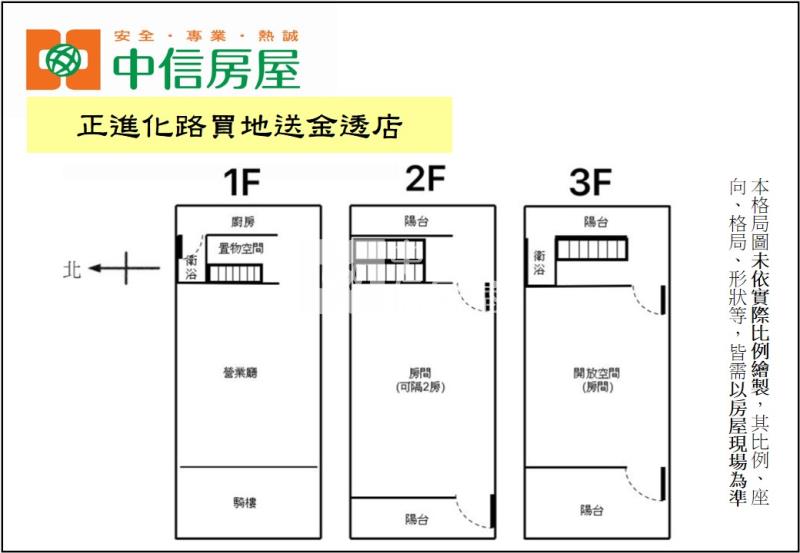 正進化路邊間金透店房屋室內格局與周邊環境