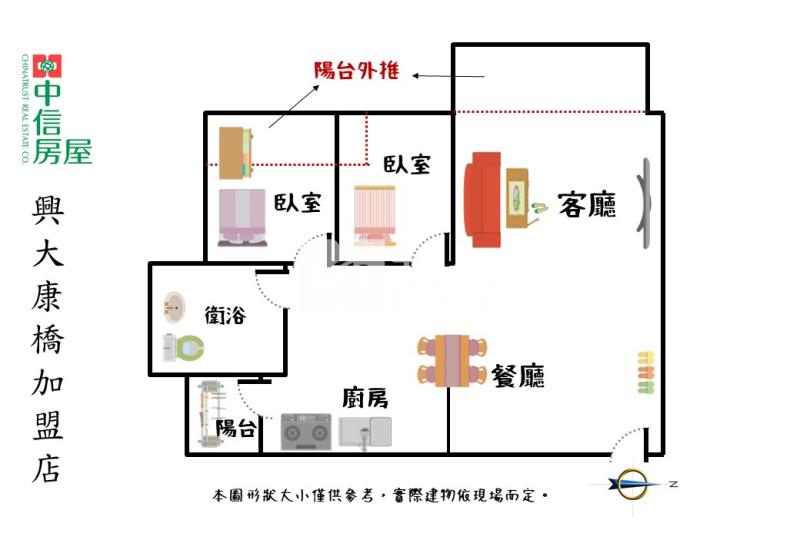 機捷好事多旁榮興商圈震後採光明亮2房休旅車位房屋室內格局與周邊環境