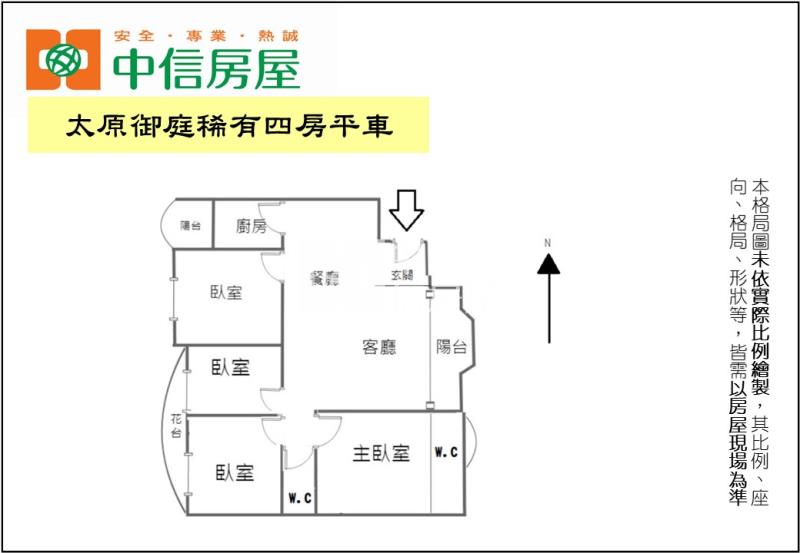 太原御庭稀有四房平車房屋室內格局與周邊環境