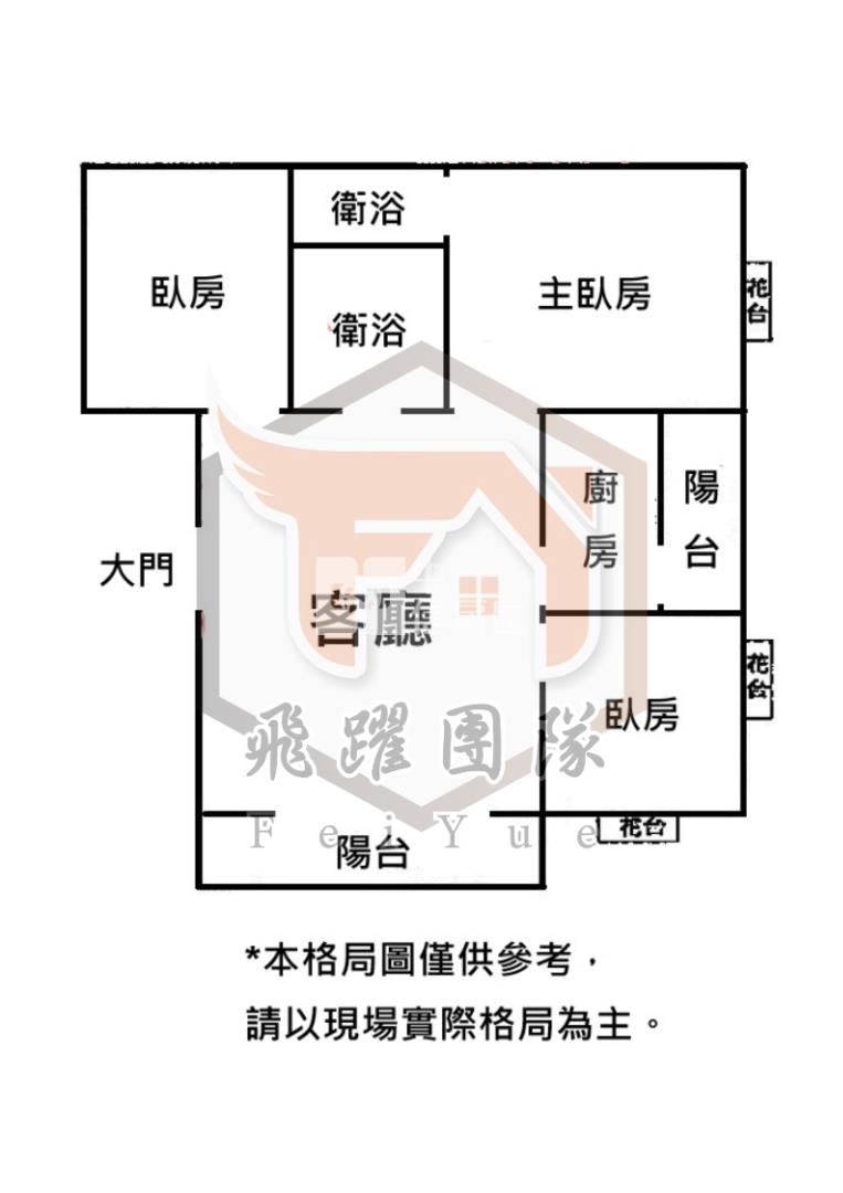 內壢高中、大華庭閣，電梯邊間美3房房屋室內格局與周邊環境